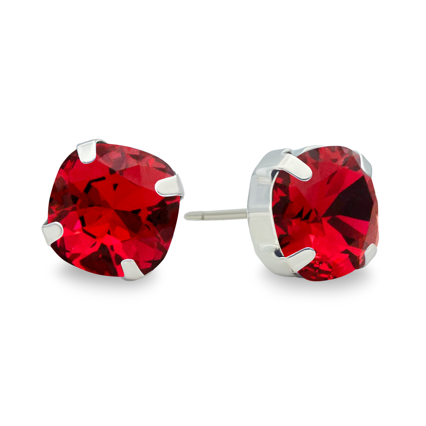 Red Ribbon 8mm Crystal Studs 2-Pack